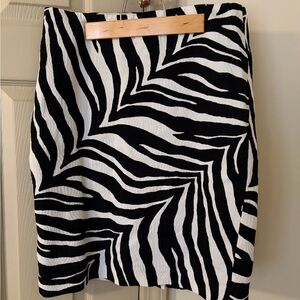 Talbots Black and White Zebra Pencil Skirt